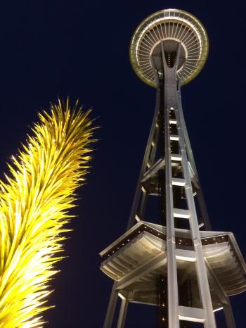 Seattle Space Needle with Chihuly Glass Sculpture