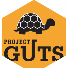 GUTS turtle logo in yellow