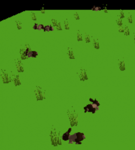 Screen shot from Project GUTS rabbits and grass model
