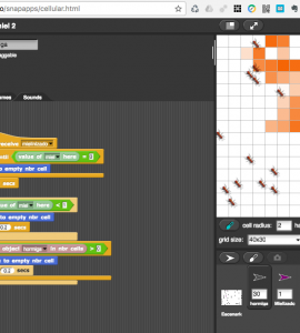 Cellular screen capture showing ant simulation on a honey trap