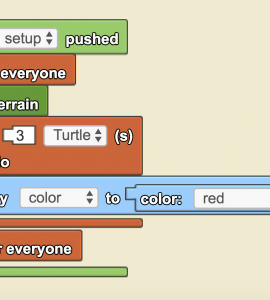 Code blocks for basic setup in StarLogo Nova